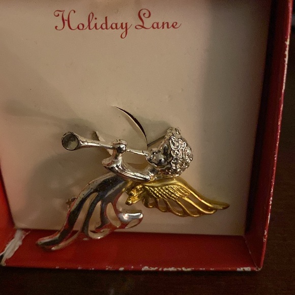Silver and gold plated angel with horn - Picture 3 of 3